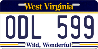 WV license plate ODL599