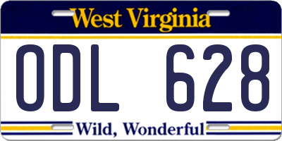 WV license plate ODL628