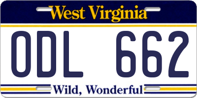 WV license plate ODL662
