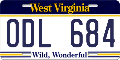 WV license plate ODL684