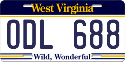 WV license plate ODL688