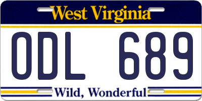 WV license plate ODL689