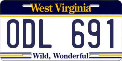 WV license plate ODL691