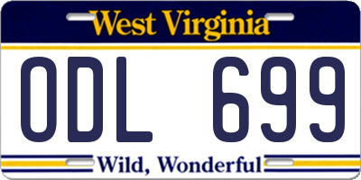 WV license plate ODL699