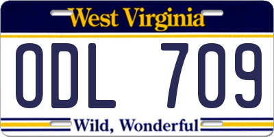 WV license plate ODL709