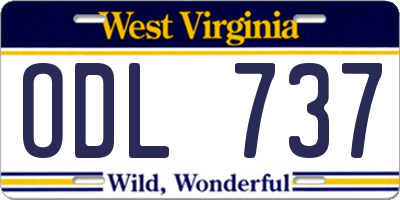 WV license plate ODL737