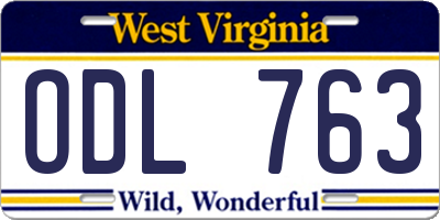 WV license plate ODL763