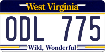 WV license plate ODL775
