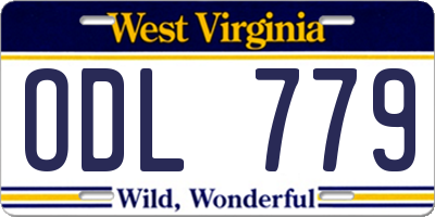 WV license plate ODL779