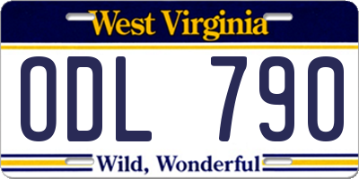 WV license plate ODL790