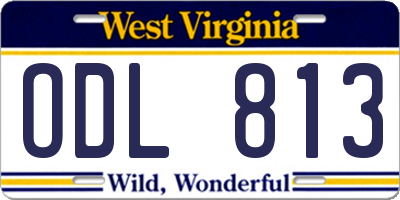 WV license plate ODL813