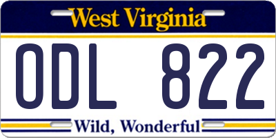 WV license plate ODL822