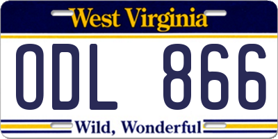 WV license plate ODL866
