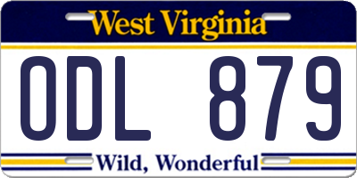 WV license plate ODL879