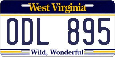 WV license plate ODL895