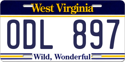 WV license plate ODL897