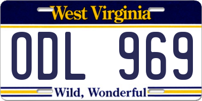 WV license plate ODL969