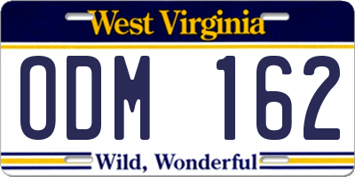 WV license plate ODM162