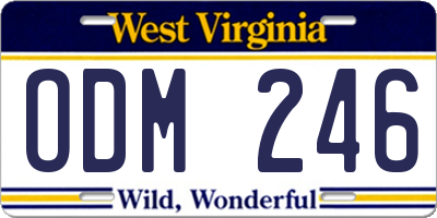 WV license plate ODM246