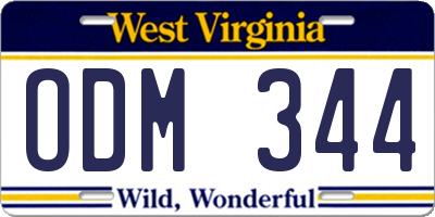 WV license plate ODM344