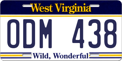 WV license plate ODM438