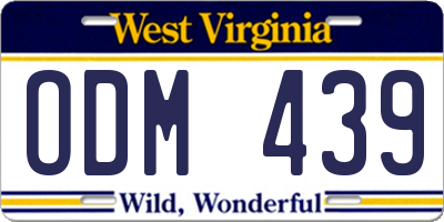 WV license plate ODM439