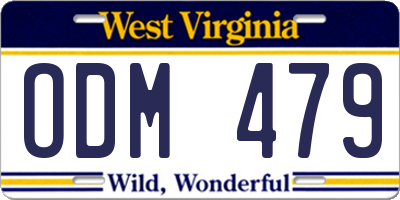 WV license plate ODM479