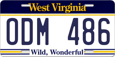WV license plate ODM486