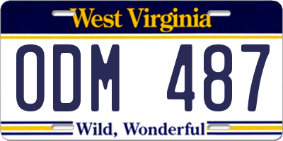 WV license plate ODM487