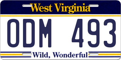 WV license plate ODM493
