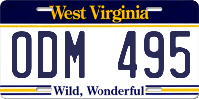 WV license plate ODM495