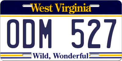 WV license plate ODM527