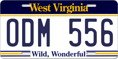 WV license plate ODM556