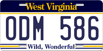 WV license plate ODM586