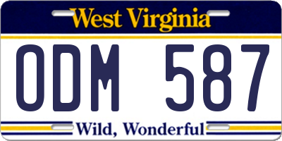 WV license plate ODM587
