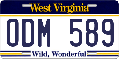 WV license plate ODM589