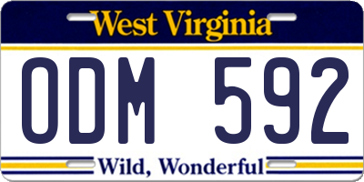 WV license plate ODM592