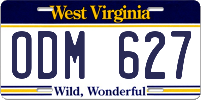 WV license plate ODM627