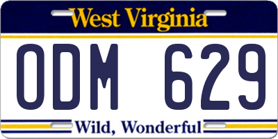 WV license plate ODM629