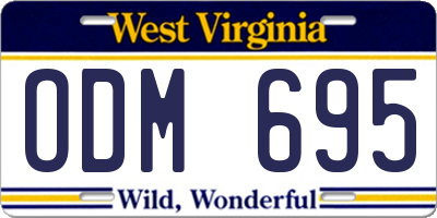WV license plate ODM695