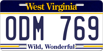 WV license plate ODM769