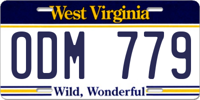 WV license plate ODM779