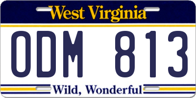 WV license plate ODM813