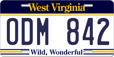 WV license plate ODM842