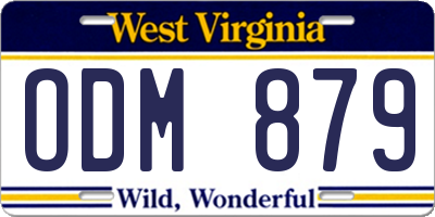 WV license plate ODM879