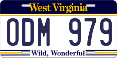 WV license plate ODM979