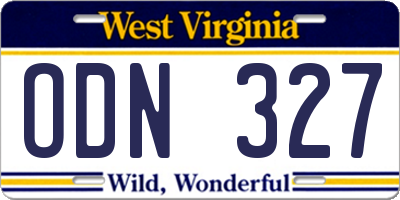 WV license plate ODN327