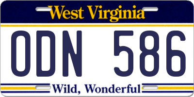 WV license plate ODN586