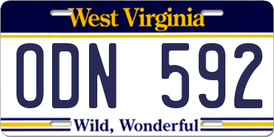 WV license plate ODN592