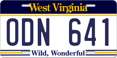 WV license plate ODN641